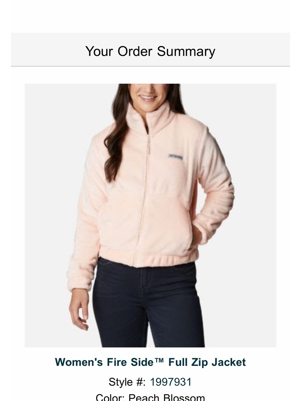 Columbia Peach Blossom Teddy Fleece Jacket